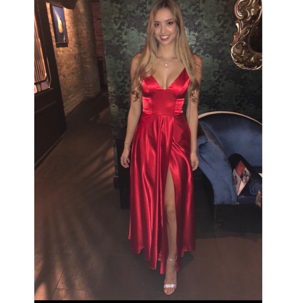Sequin Hearts Red Gown
